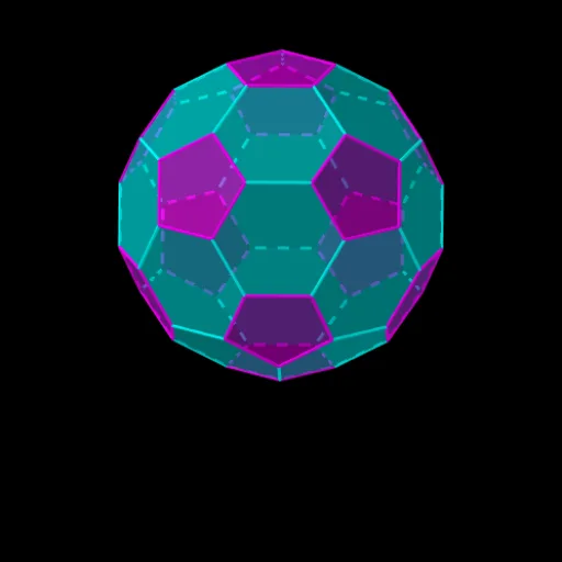 C60 Soccer Ball Model: Polygon and Solid Geometry Construction