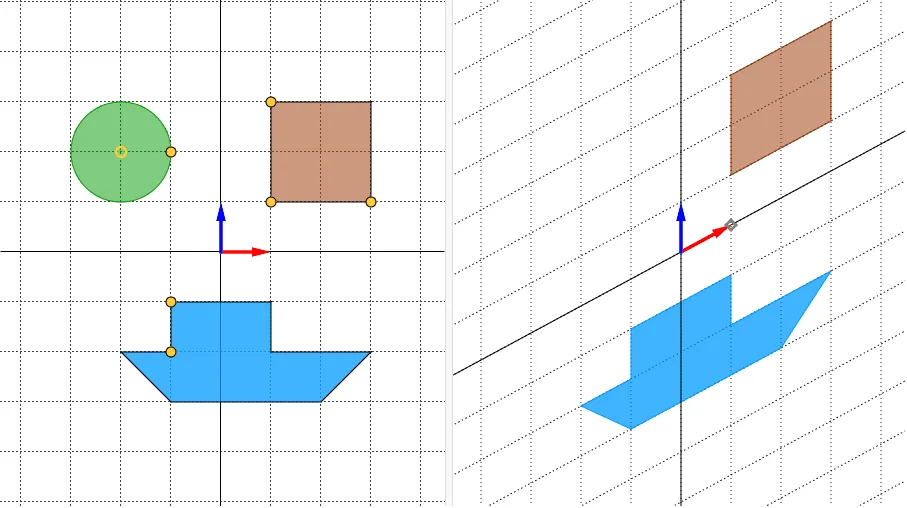 Geometric Demonstration of Shear Matrix in Y-Direction