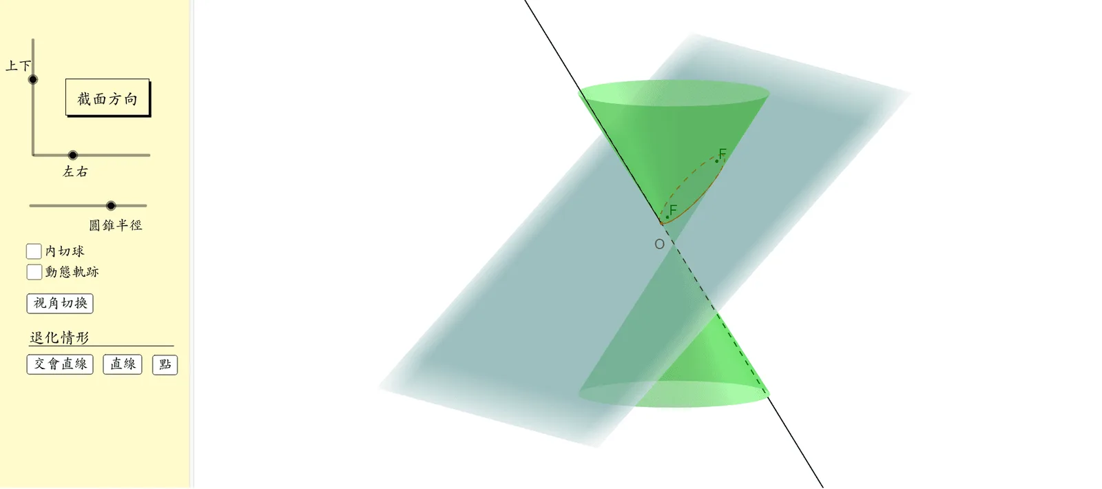 Interactive 3D Conic Sections Model
