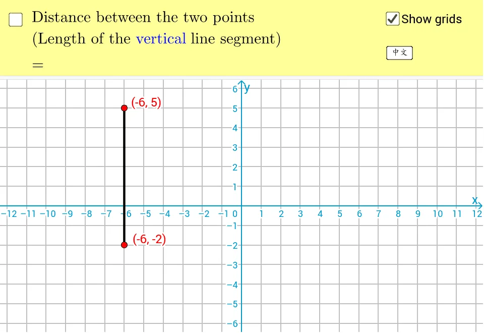 Length of Horizontal or Vertical Line Segments