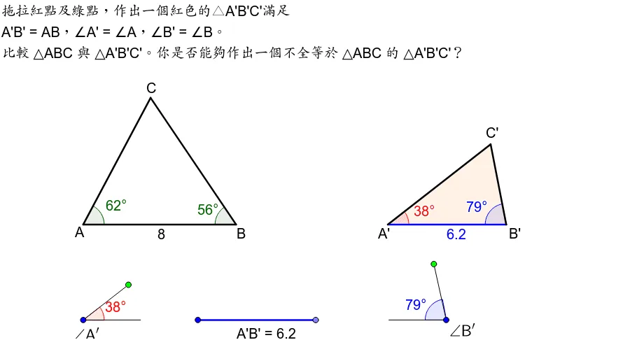 Geometric Construction of Congruent Triangles and Squares