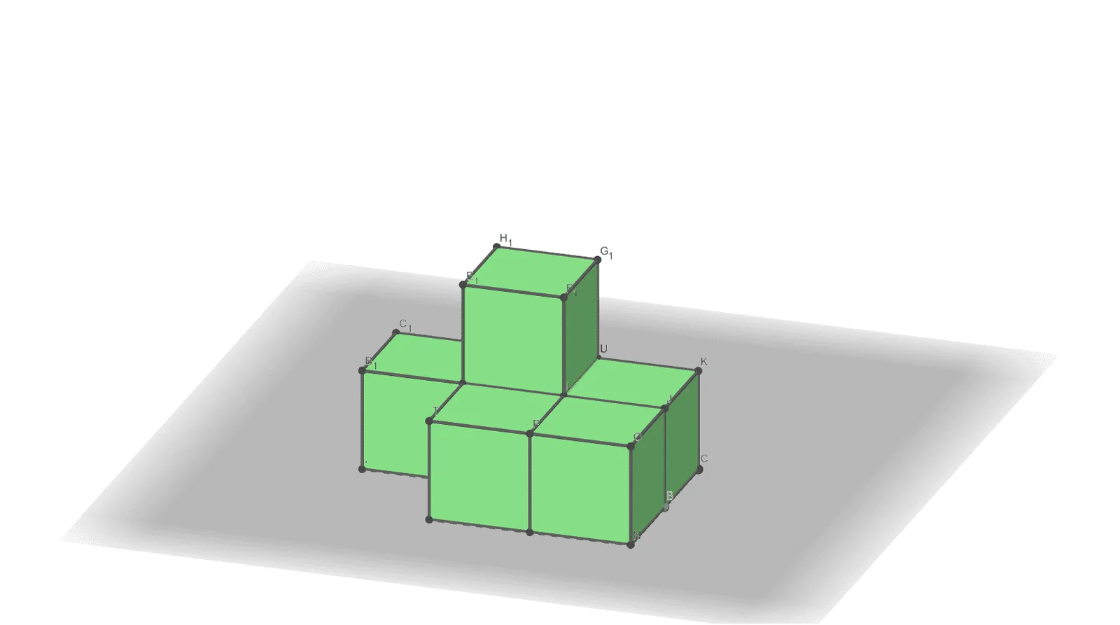 3D Orthographic Projection Blocks Model