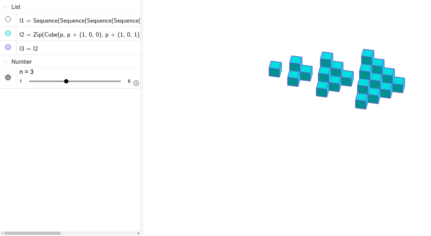 Stacking Cubes and Sequence Patterns
