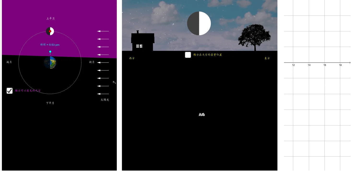 Sky Color and Moon Phase Simulation