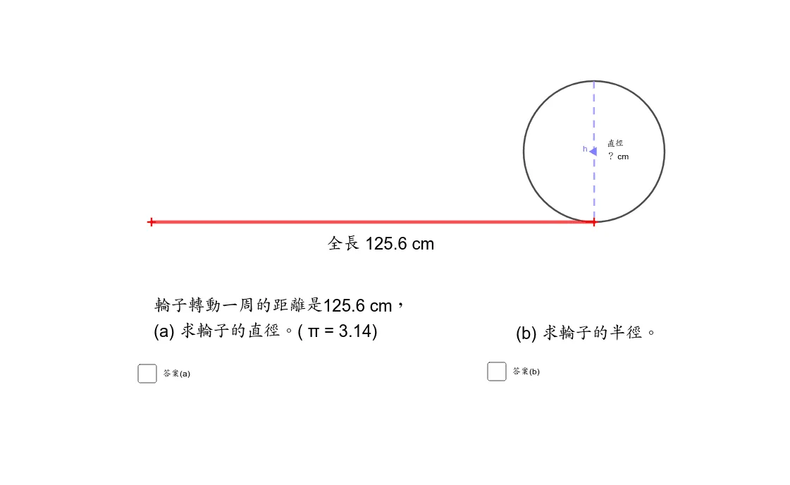 Wheel Rotation Problem: Finding Diameter and Radius