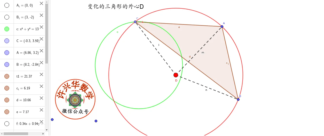 Circumcenter of a Variable Triangle