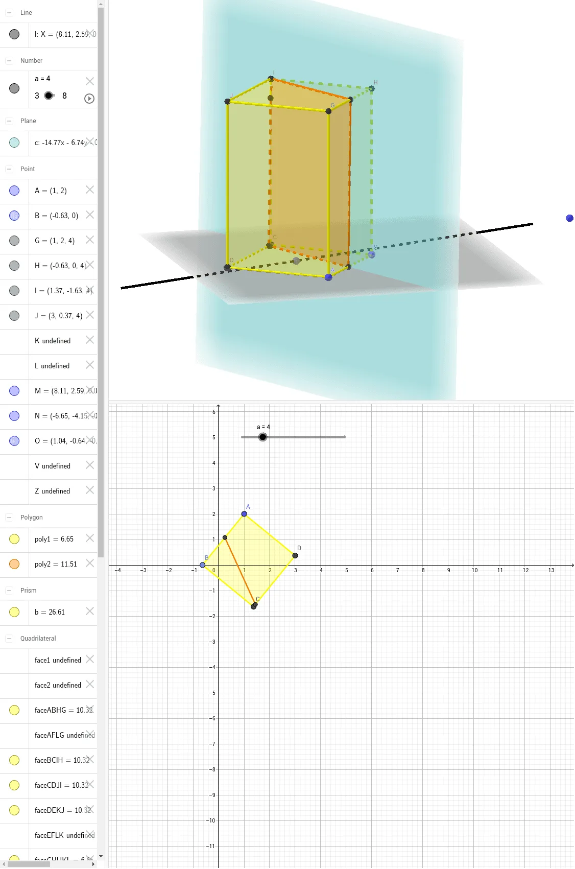 Geometric Construction and Properties of a Prism