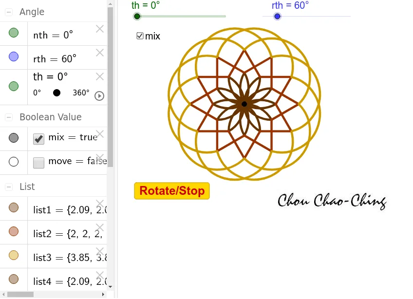 Dynamic Construction of Geometric Circles and Sequences
