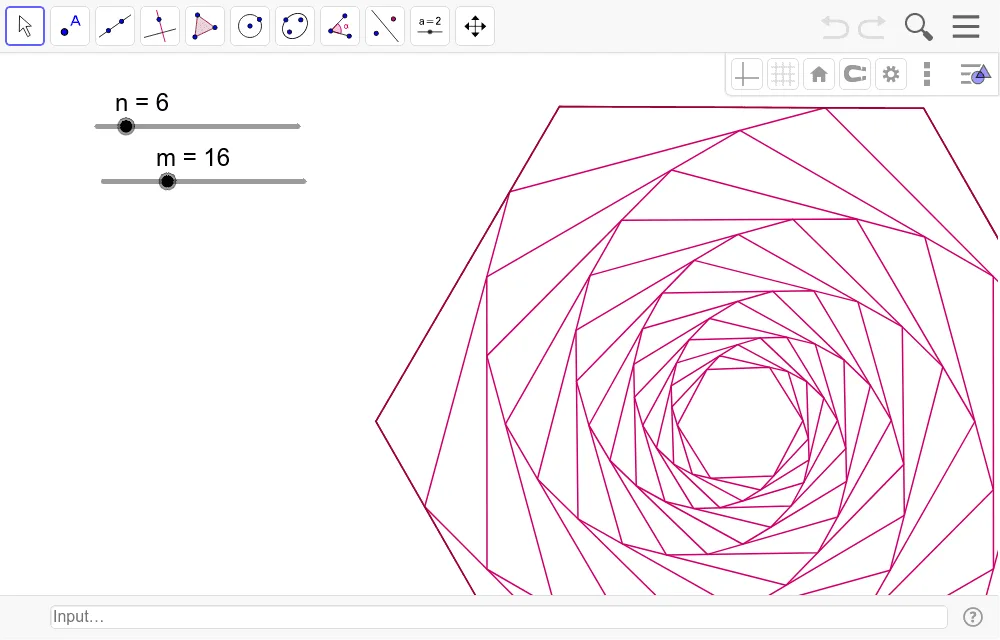 Rotating and Scaling Regular Polygon Winding Patterns