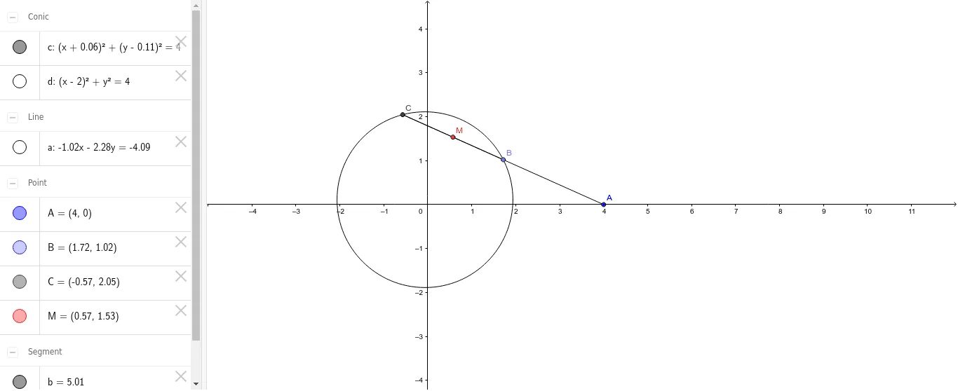 Finding the Locus Equation of a Special Point in a Right Triangle and Circle