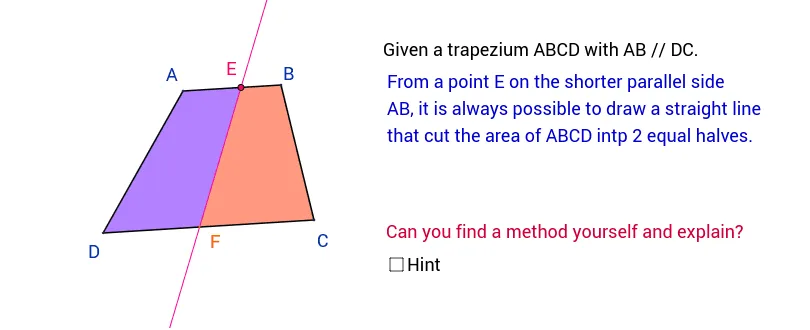 Dividing a Trapezium and Area Formula