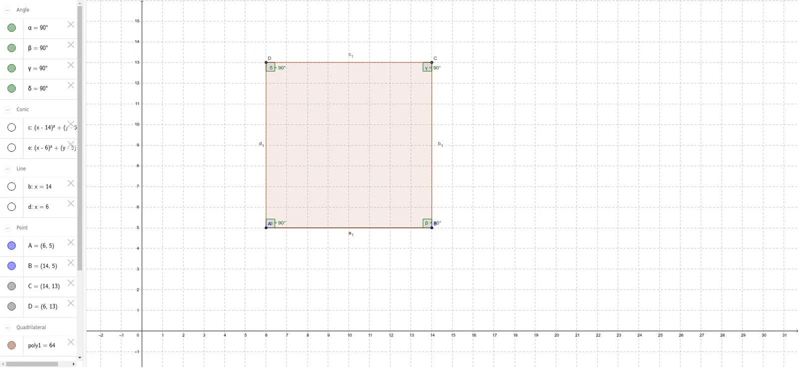 Geometric Construction and Properties of a Square