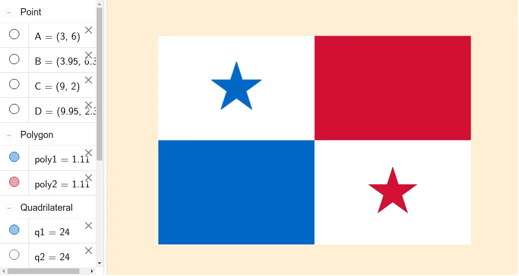 Geometric Construction of the Flag of Panama