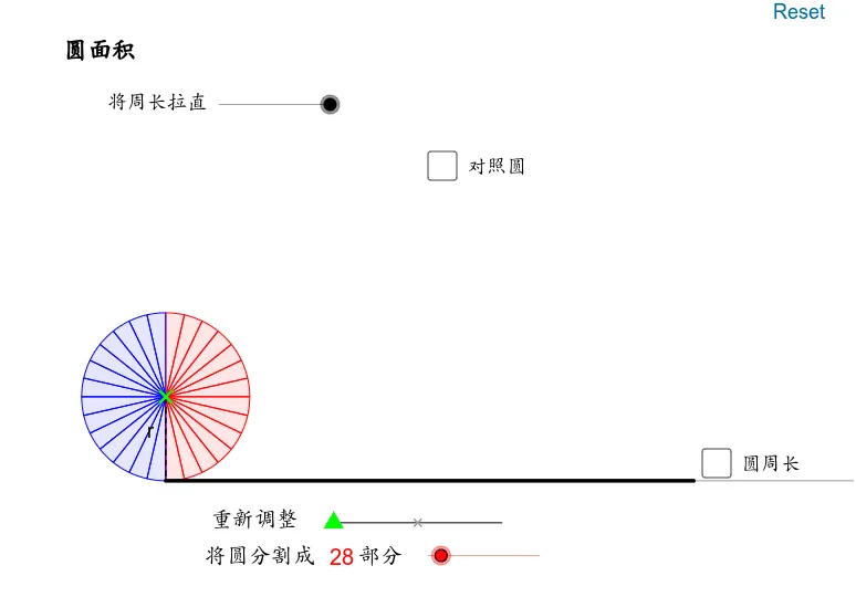 Unrolling and Derivation of Circle Area and Circumference