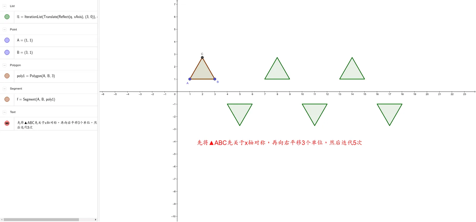 Demonstration of Polygon and Function Sequence Generation Using IterationList