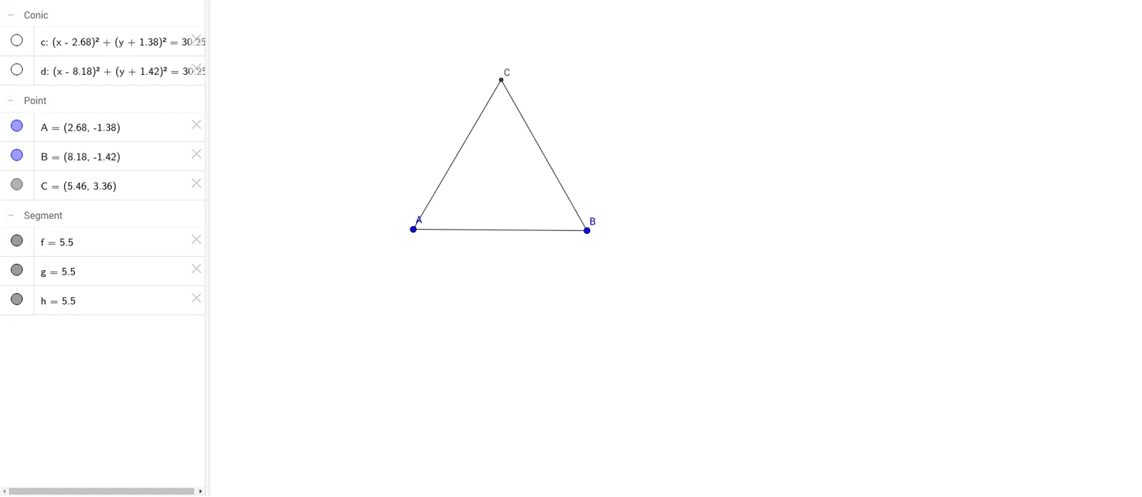 Geometric Construction of an Equilateral Triangle