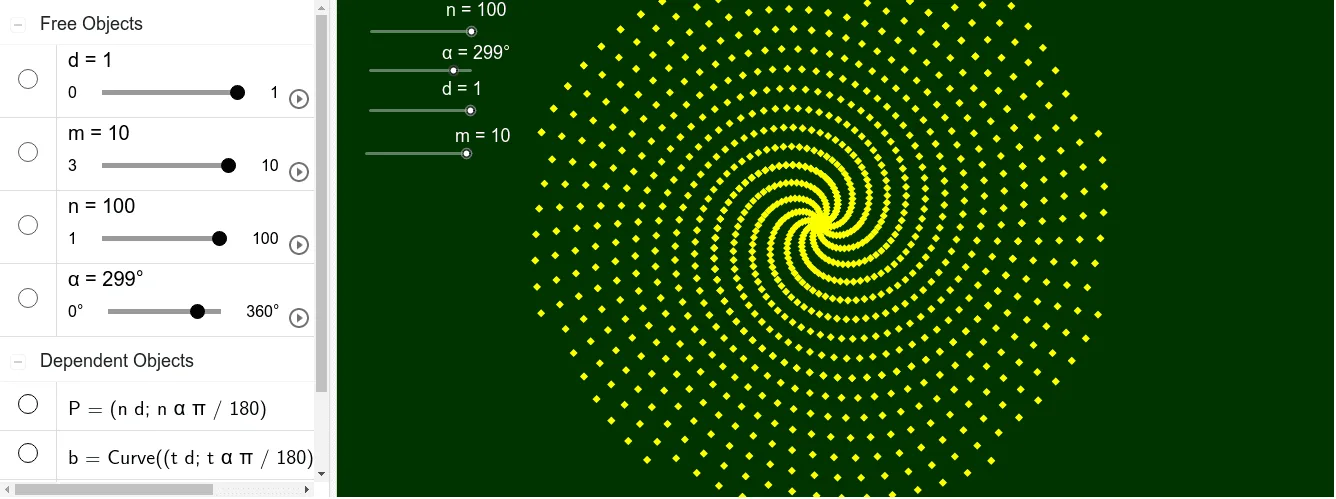 Mathematical Construction of Golden Spiral and Sunflower
