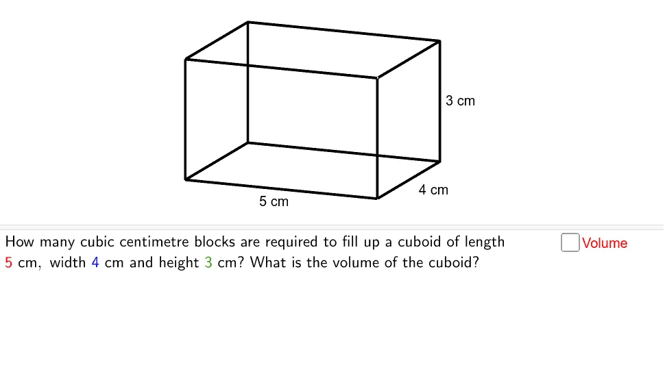 Volume of the Cuboid