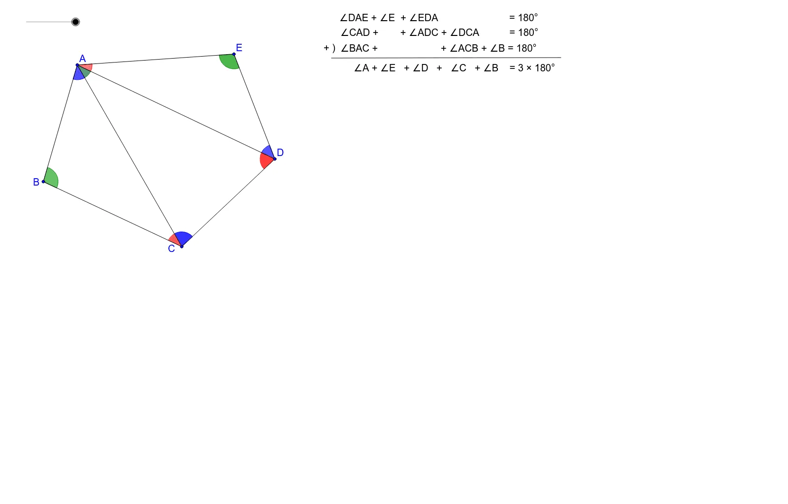 Sum of Interior Angles of a Pentagon