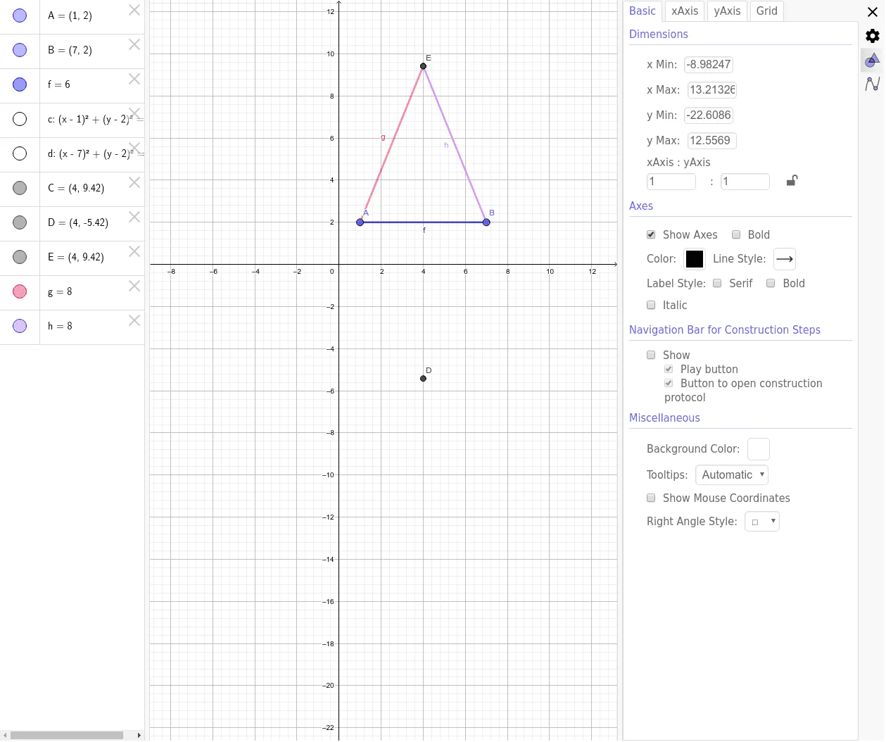 Geometric Construction and Properties of Isosceles Triangles