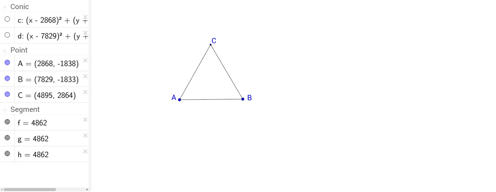 Geometric Construction of an Equilateral Triangle
