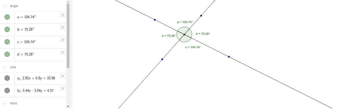 Vertical Angles Formed by Intersecting Lines