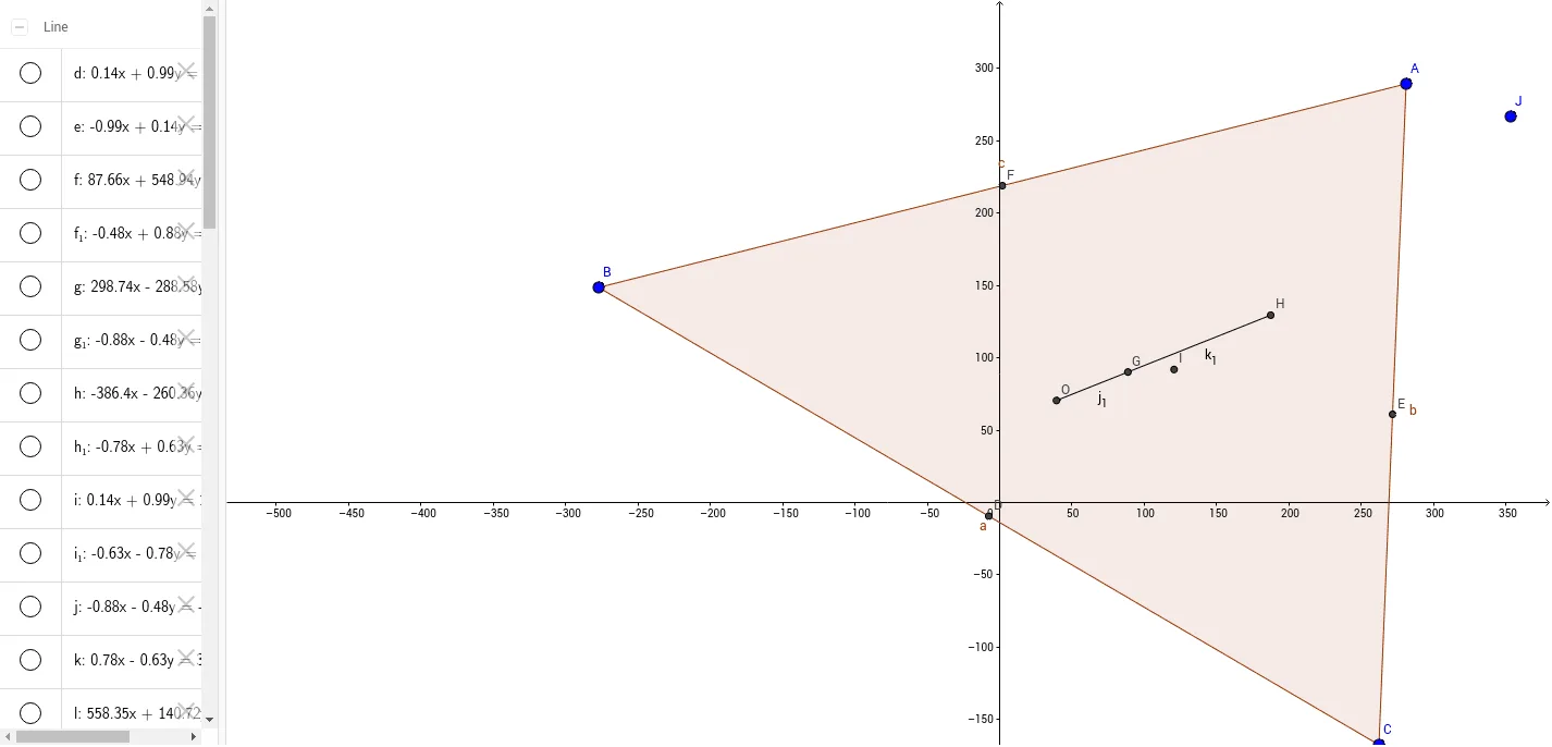 Classic Geometric Elements and Construction of a Triangle