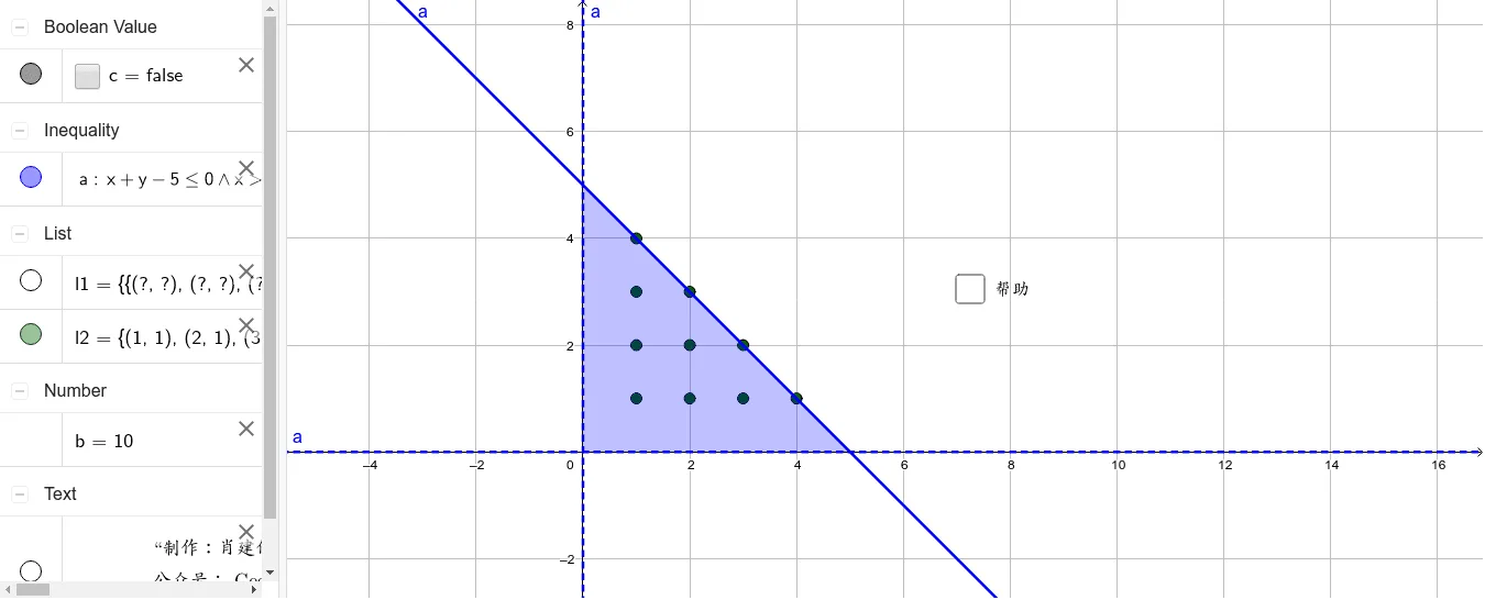 Plotting Integer Points in a Planar Region Using Boolean Conditions