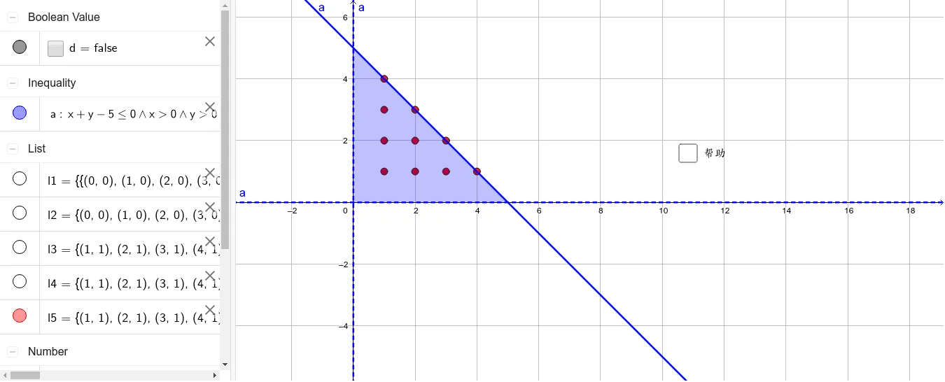 Plotting Integer Points in a Plane Region Using Conditional Subsequences