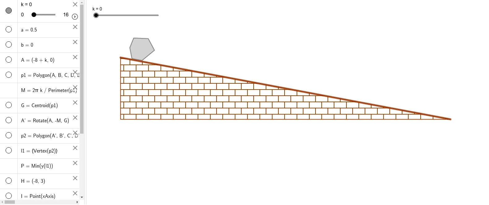 Simulation of a Rolling Polygon