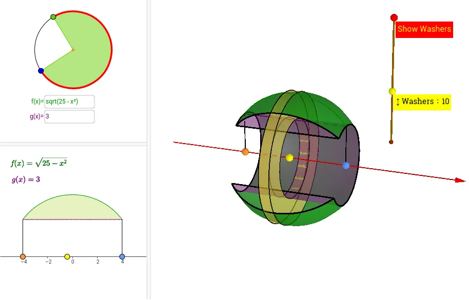 Volume of Solid of Revolution: Washer Method