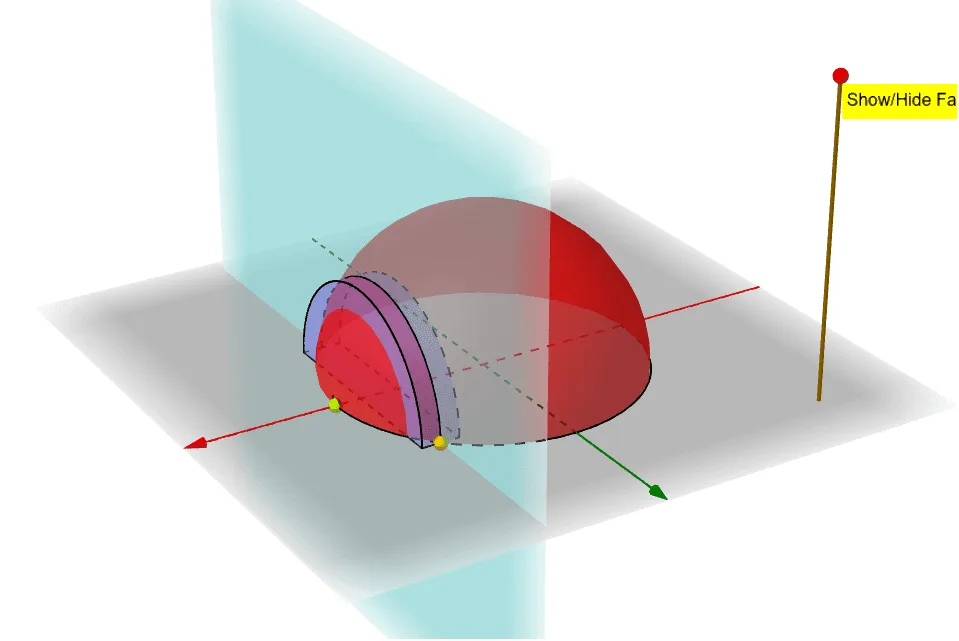 Solid with Circular Base and Semicircular Cross-Sections
