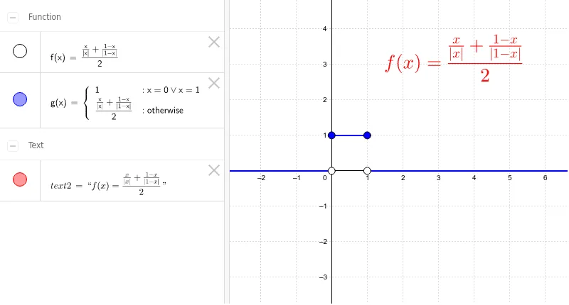 A Step Function That Jumps Once and Drops