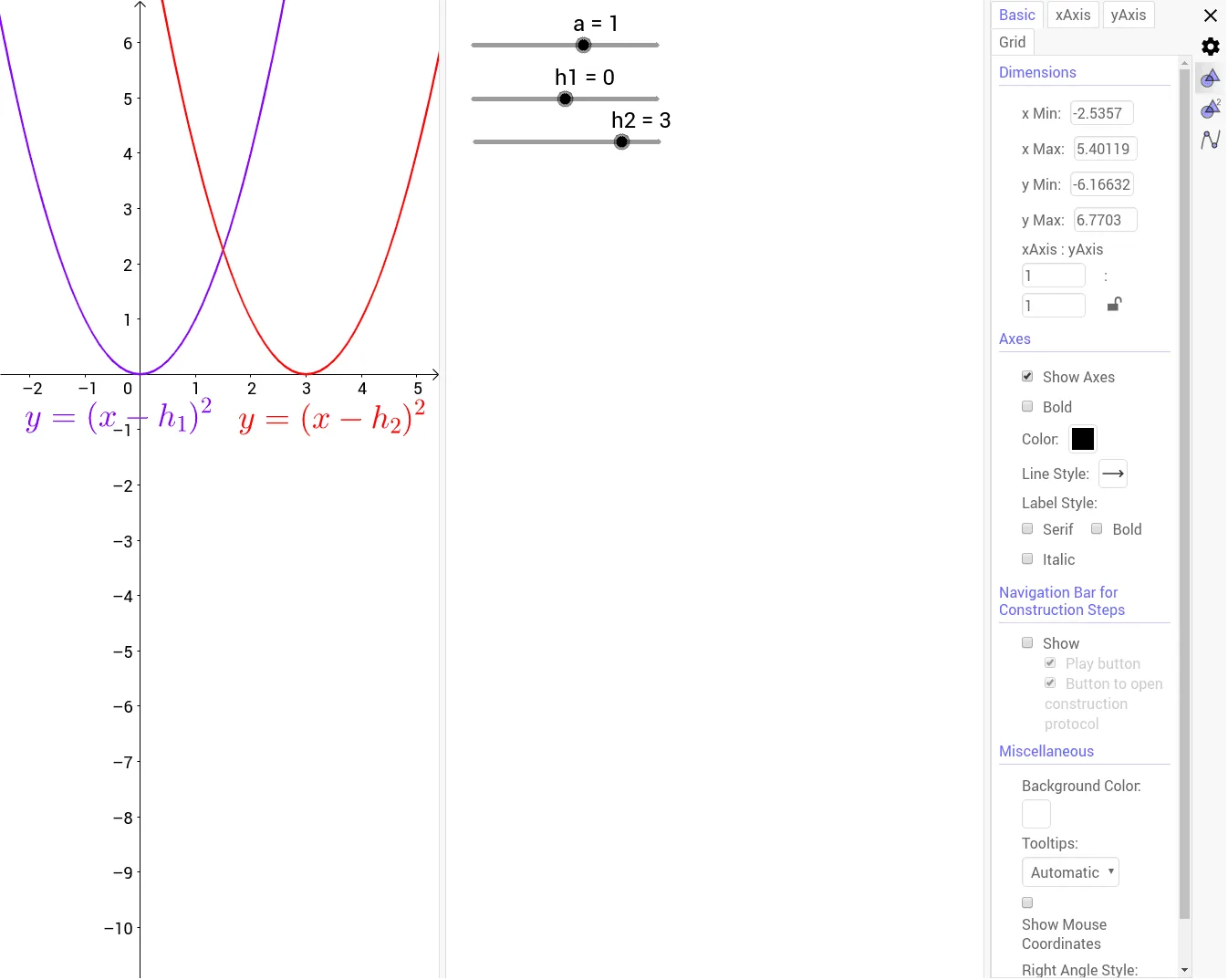 Difference in x-values on Both Sides of a Quadratic Function