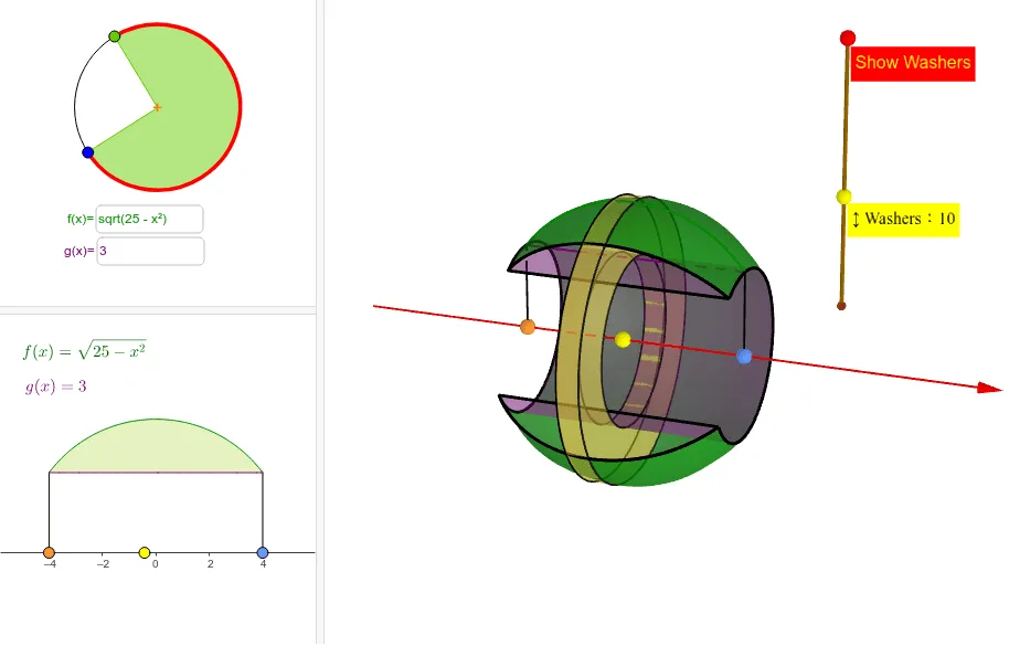 Volume of Solid of Revolution: Washer Method