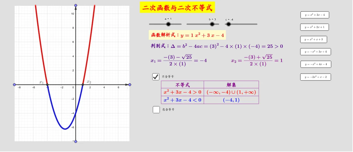 Exploring Quadratic Functions and Quadratic Inequalities