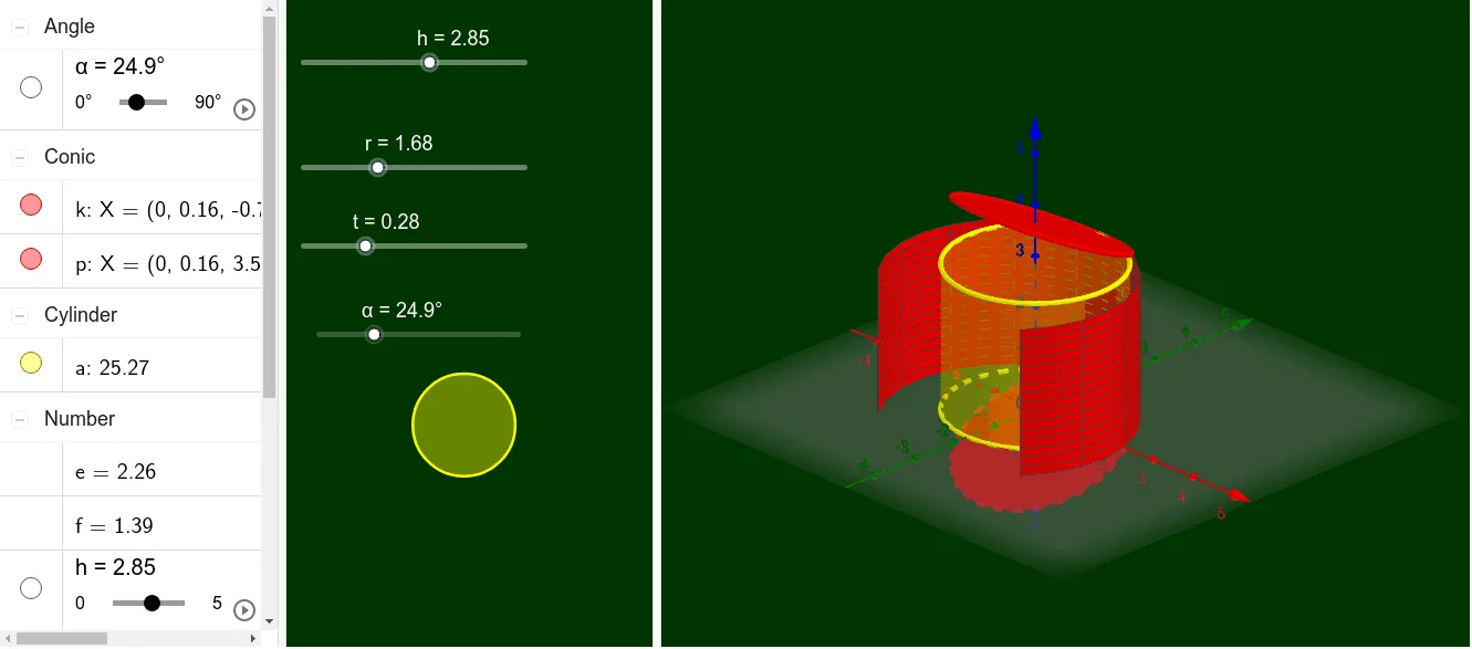 Dynamic Net of a Cylinder