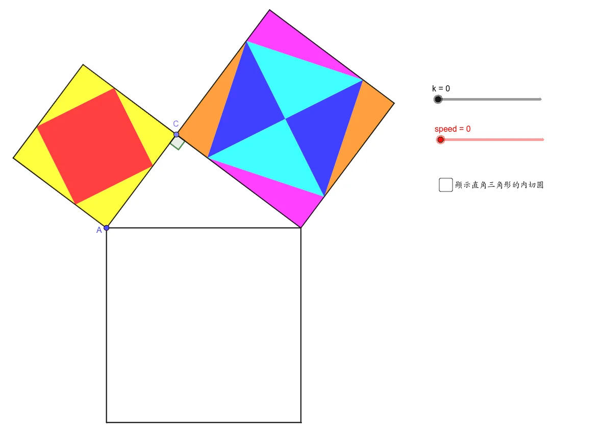 Pythagorean Theorem Proof 11: Inscribed Circle Cutting Variation
