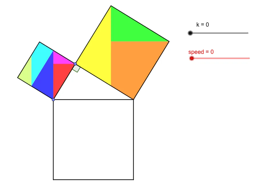 Wordless Proof of the Pythagorean Theorem #19: Geometric Construction via Transl