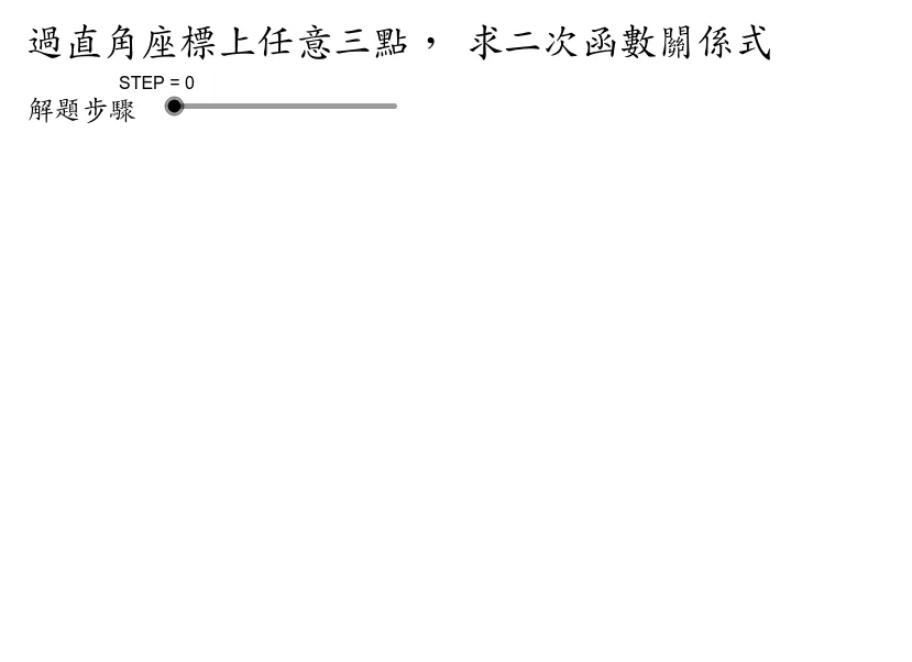 二次函数：过任意三点求解析式