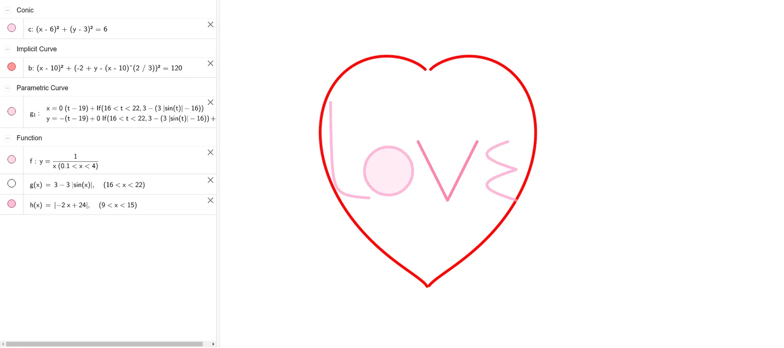 Heart Curve: Geometric Drawing with Rotation and Polygons
