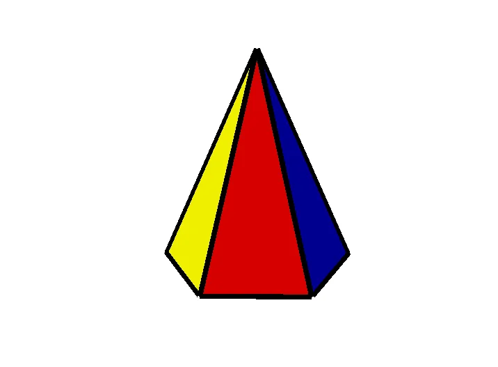 Regular Pentagonal Pyramid: Rotation and Perspective