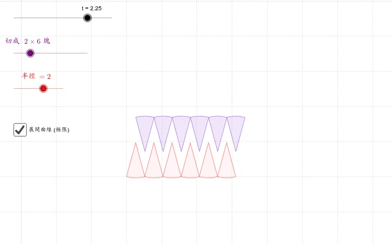 Circle Area Dissection and Unrolling Animation