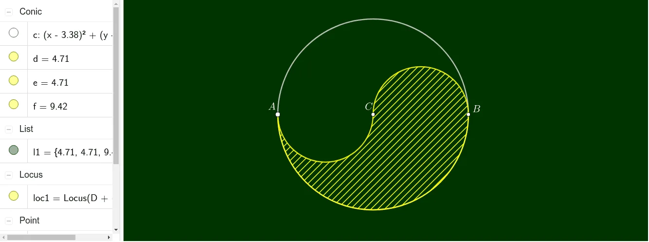 Exploring Shaded Area — Locus and Extremum in Circles and Semicircles