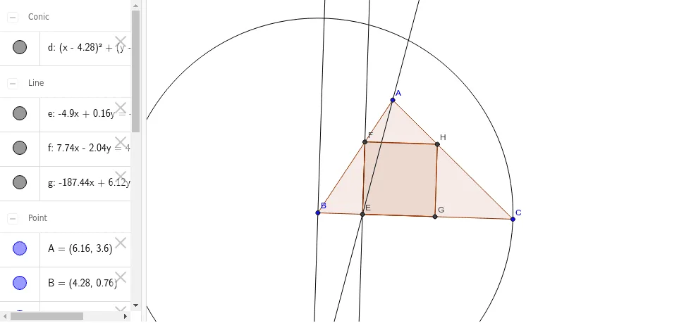 Geometric Construction of a Square Inscribed in a Triangle