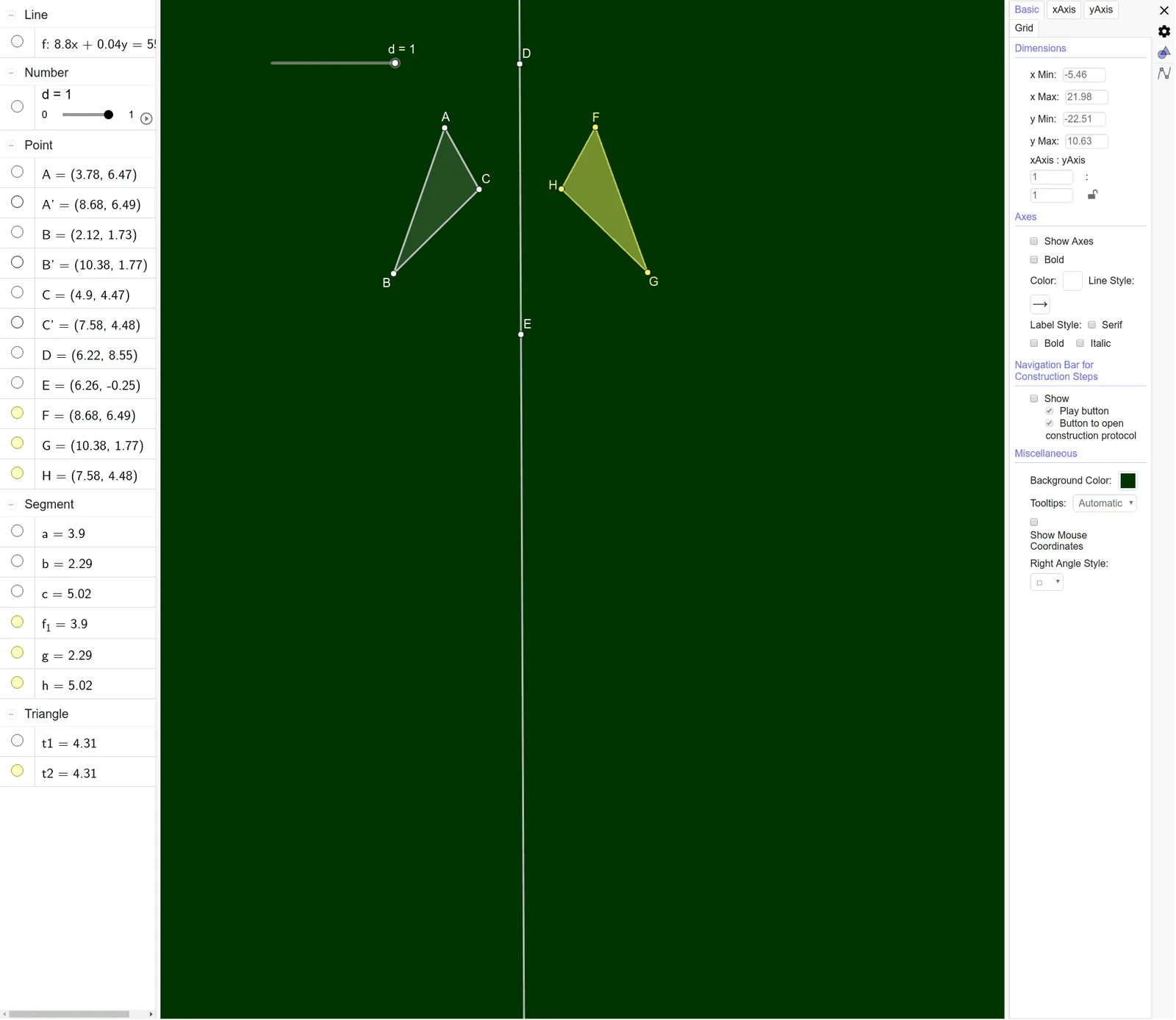 Axial Symmetry and Reflection Demonstration