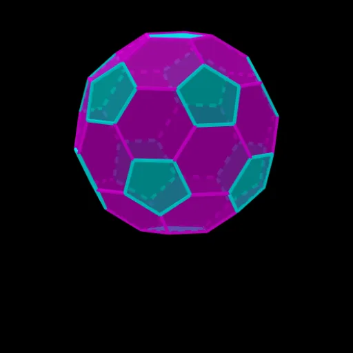 C60 Soccer Ball Model (Sequence and Rotation)