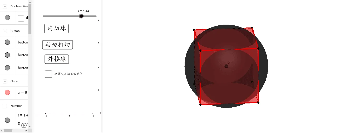 Circumscribed Spheres of a Cube and a Regular Tetrahedron