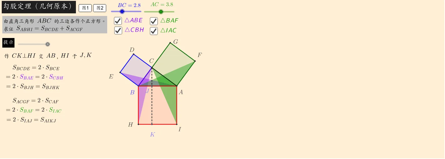 Proof of the Pythagorean Theorem from Euclid's Elements