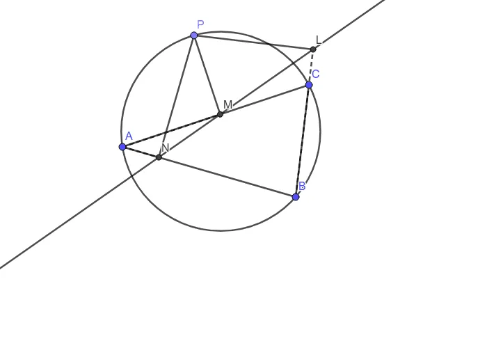 Basic Geometric Construction: Circles, Lines, and Perpendicular Intersections